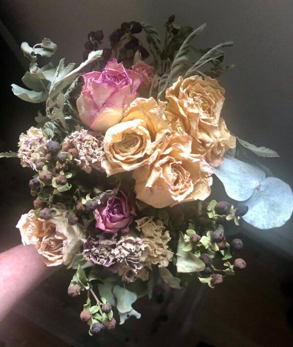 rose eucalyptus flower bouquet