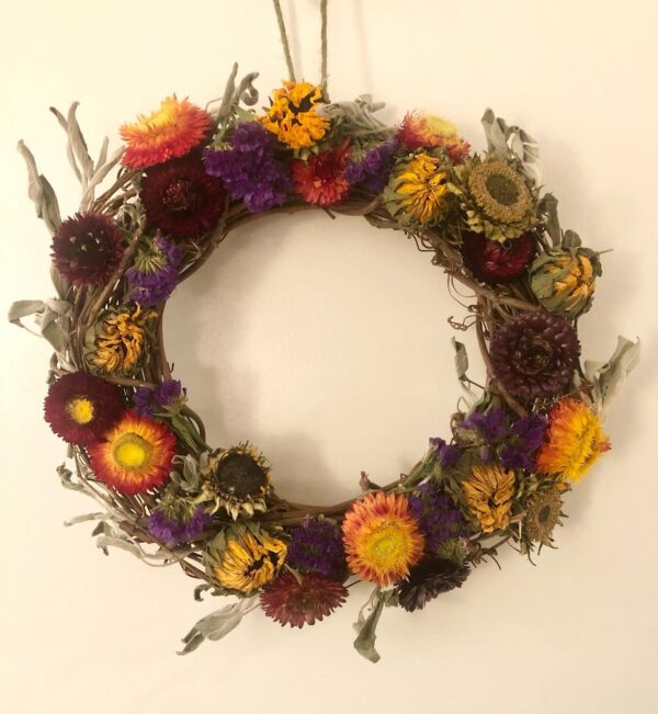 dried flower rustic wreath