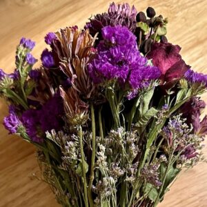 purple dried flower bouquet