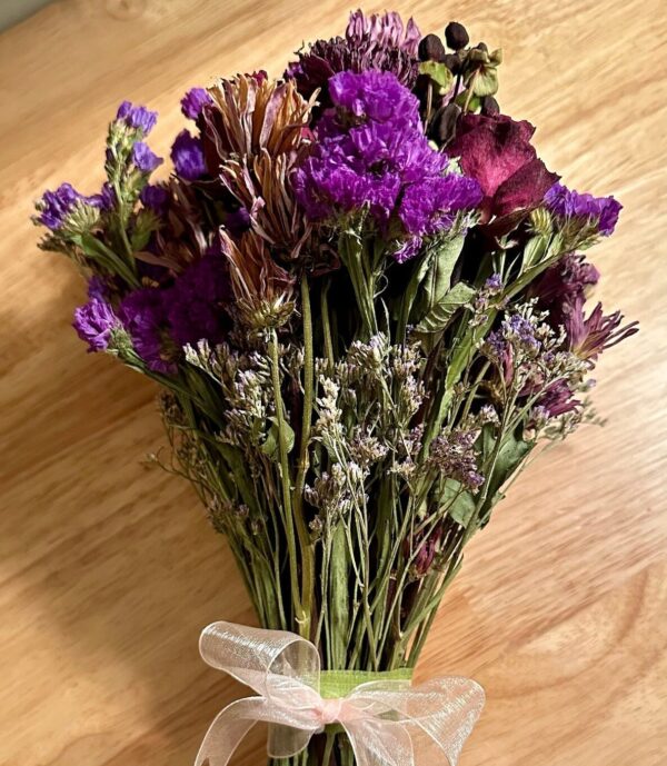 purple dried flower bouquet