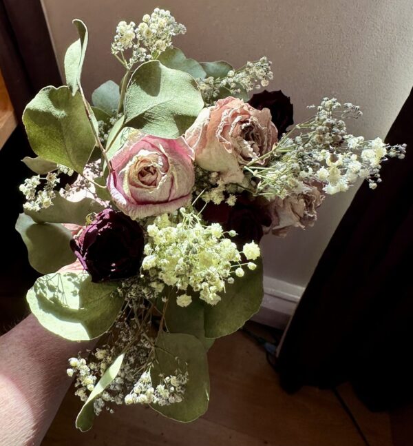 dried rose eucalyptus bouquet