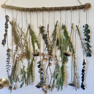 hanging herbs and flowers