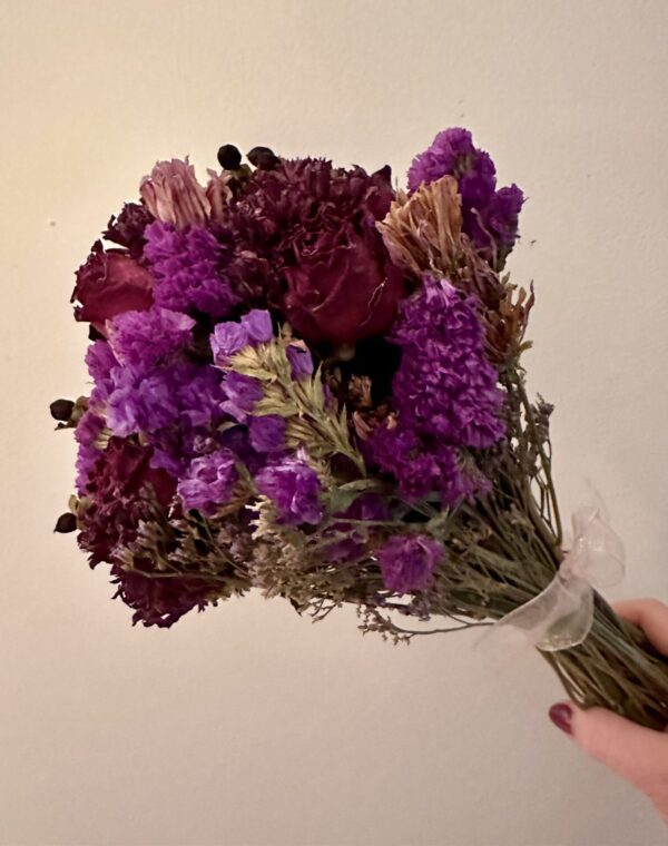 purple dried flower bouquet