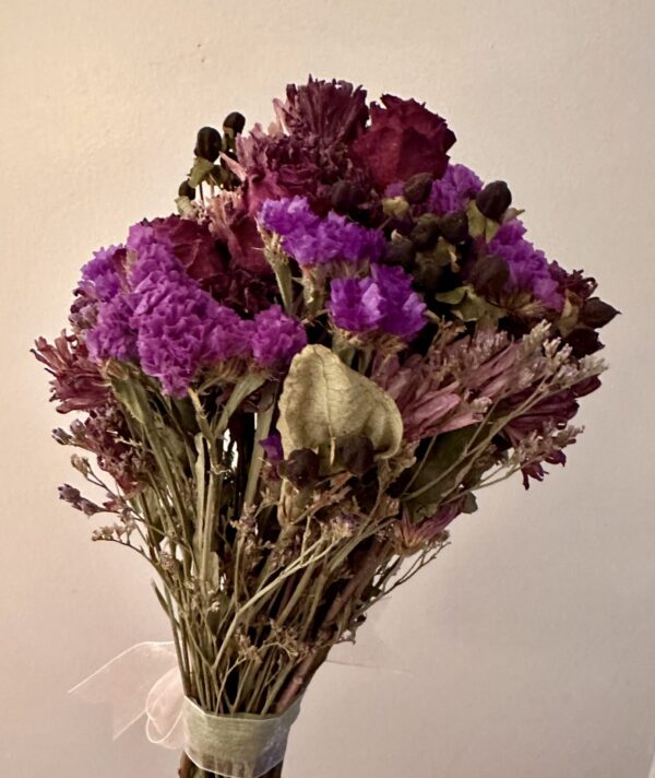 purple dried flower bouquet