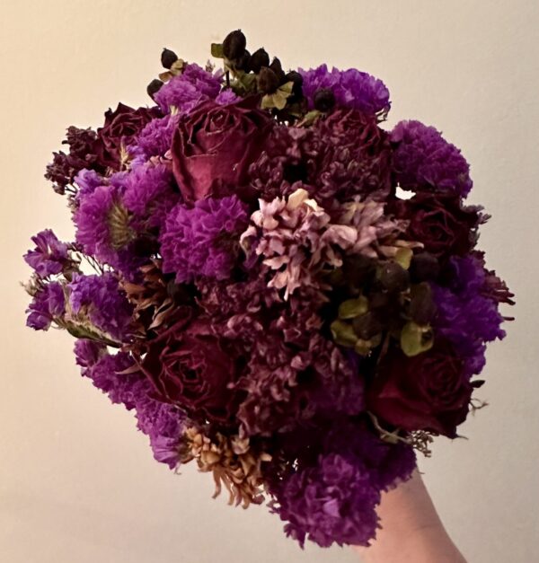 purple dried flower bouquet