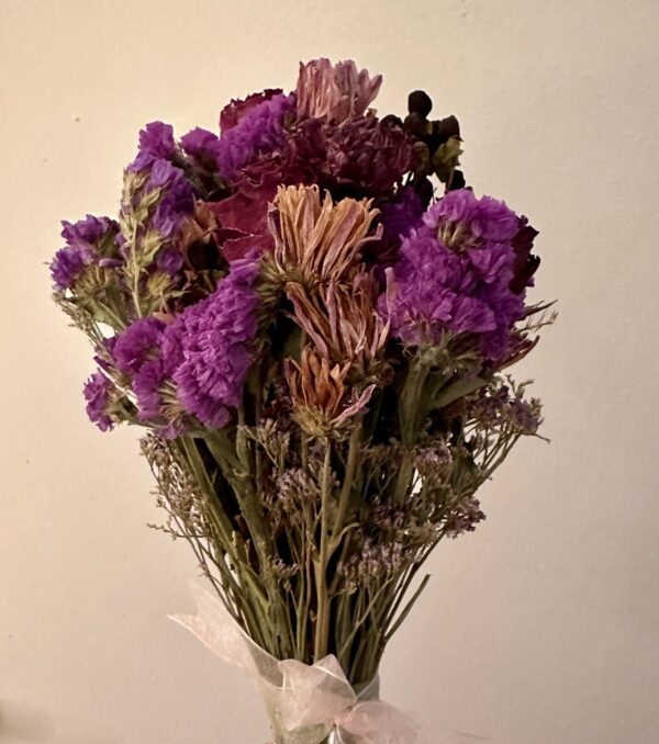 purple dried flower bouquet