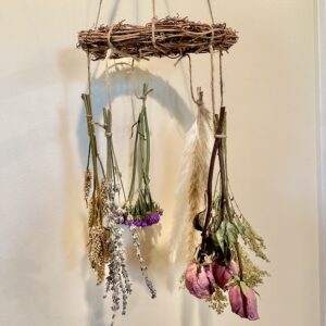 dried hanging flower mobile