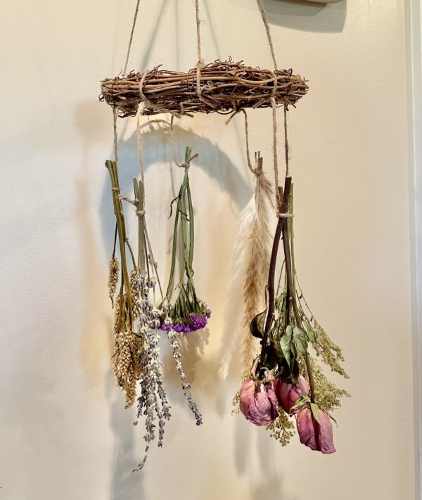 dried hanging flower mobile