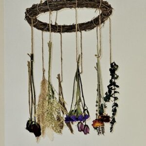 dried hanging flower mobile