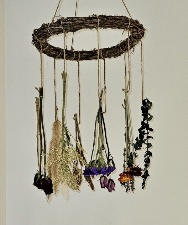 dried hanging flower mobile