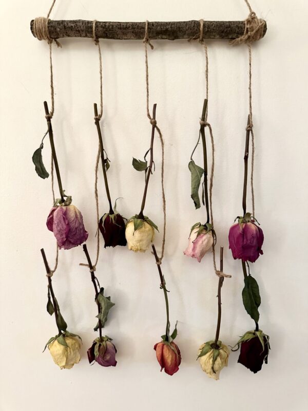 dried roses wall decor