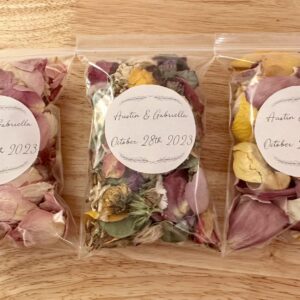 dried confetti flower pouch