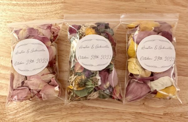 dried flower confetti bag