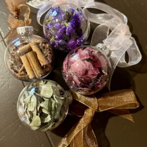 assorted dried flower ornaments