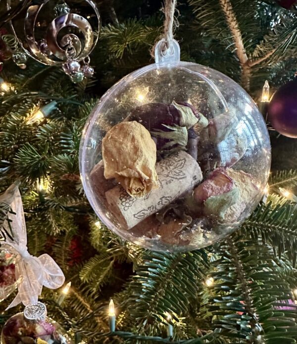 wine cork flower ornament