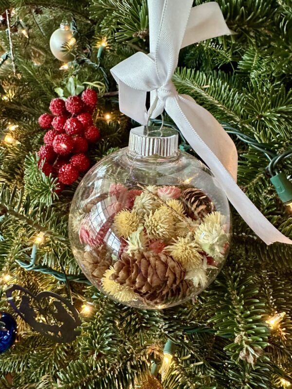 pinecone dried flower ornament