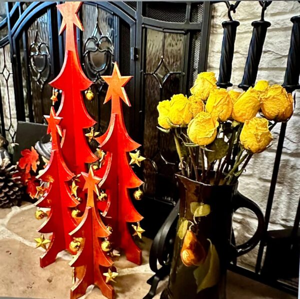 yellow dried rose stems