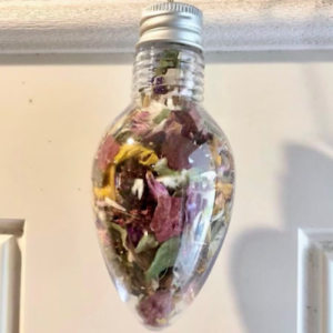 dried flower lightbulb ornament