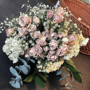 hydrangea and rose bouquet