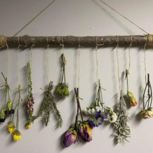 hanging dried flower decor