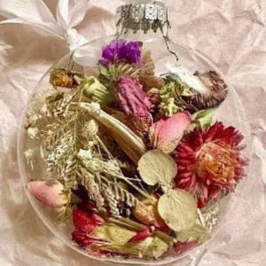 glass disc flower ornament