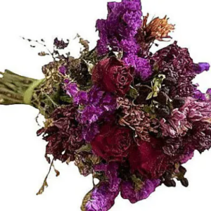 purple dried flower bouquet