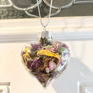 dried flower heart ornament