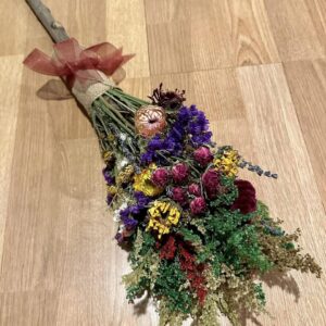 dried flower bouquet broom