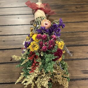 dried flower bouquet broom