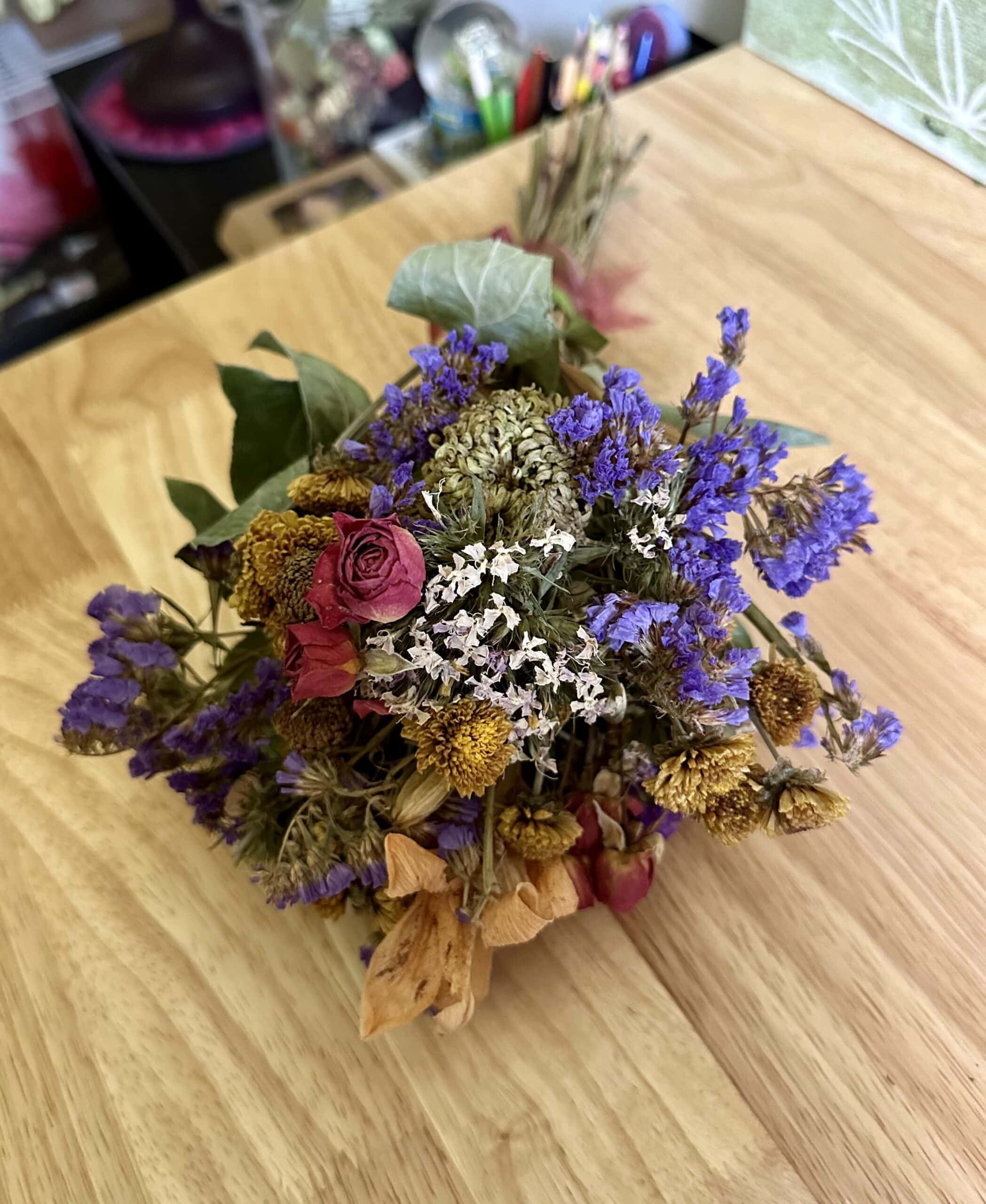 rustic dried flower bouquet
